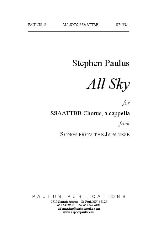 All Sky (SONGS FROM THE JAPANESE) – Stephen Paulus Music