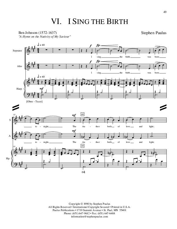 I Sing the Birth (CANTICUM NOVUM)