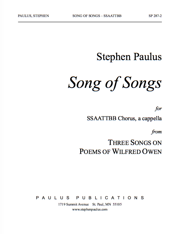 Song of Songs (THREE SONGS ON POEMS OF WILFRED OWEN)