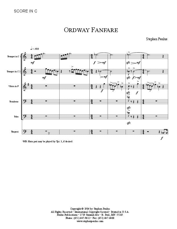 Ordway Fanfare – Stephen Paulus Music