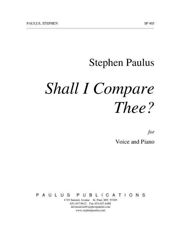 Shall I Compare Thee?