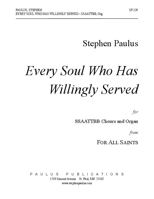 Every Soul Who Has Willingly Served (FOR ALL SAINTS)