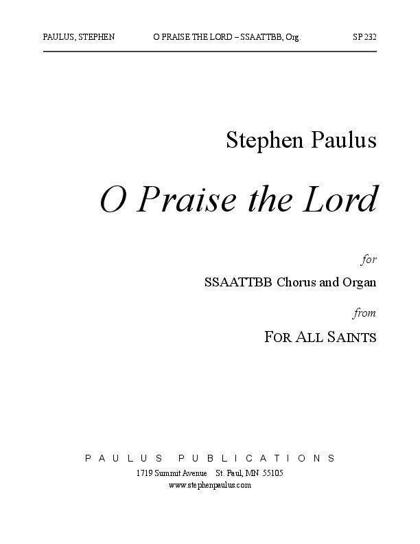 O Praise the Lord (FOR ALL SAINTS)
