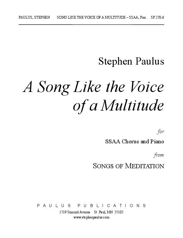 A Song, Like the Voice of a Multitude (SONGS OF MEDITATION)