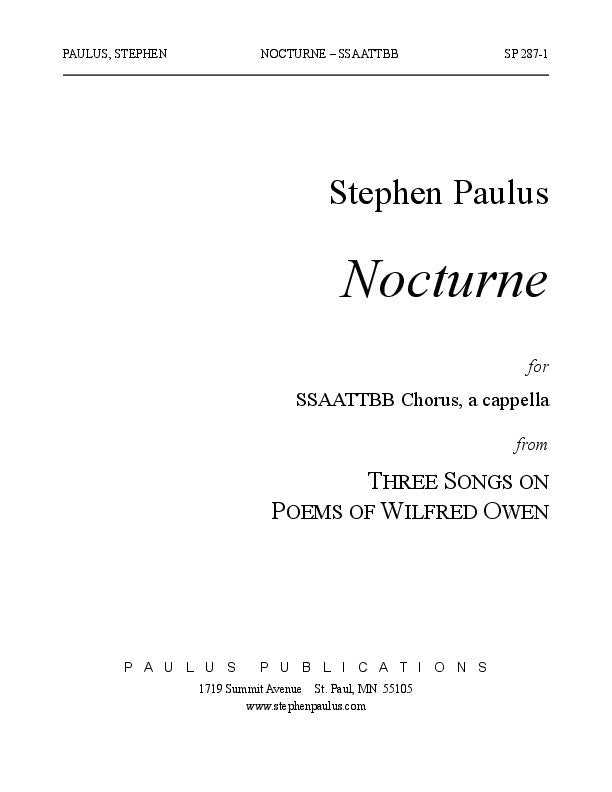 Nocturne (THREE SONGS ON POEMS OF WILFRED OWEN)