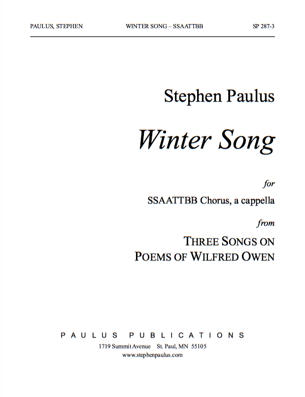 Winter Song (THREE SONGS ON POEMS OF WILFRED OWEN)