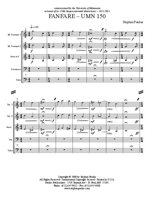 Fanfare (Full Score and Parts)