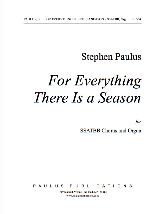 For Everything There Is A Season