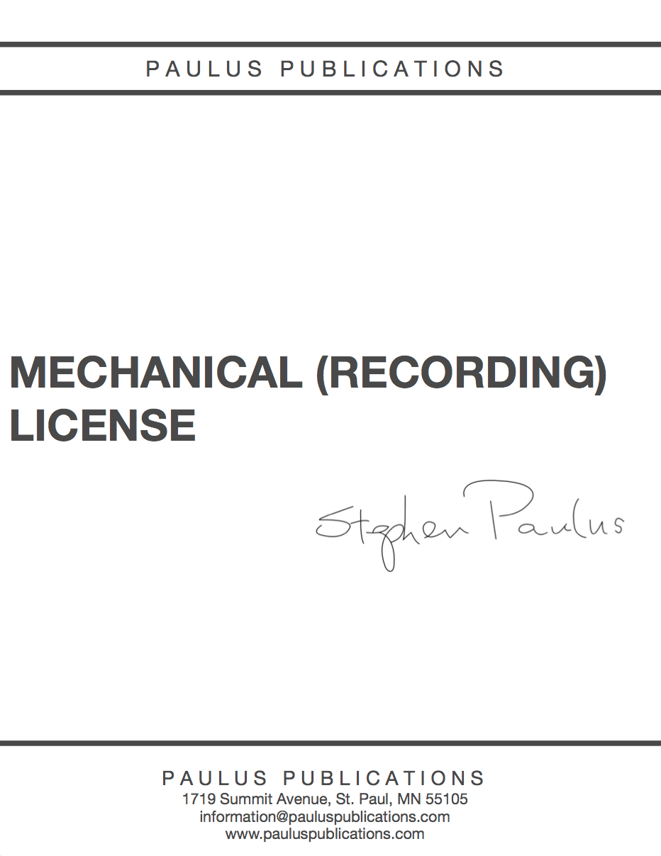 Gabriel's Message Recording (Mechanical) License